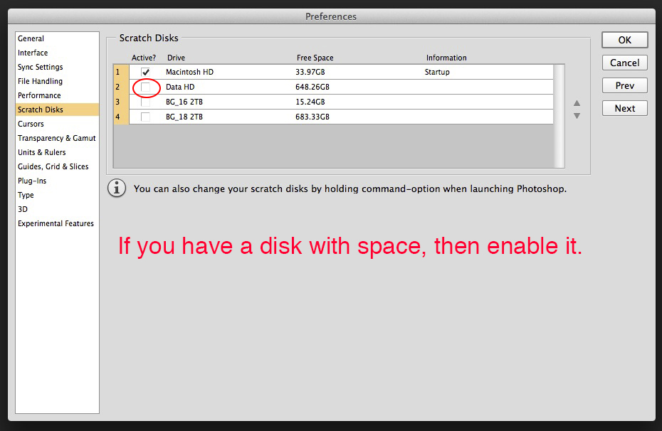 Prefs Scratch Disk