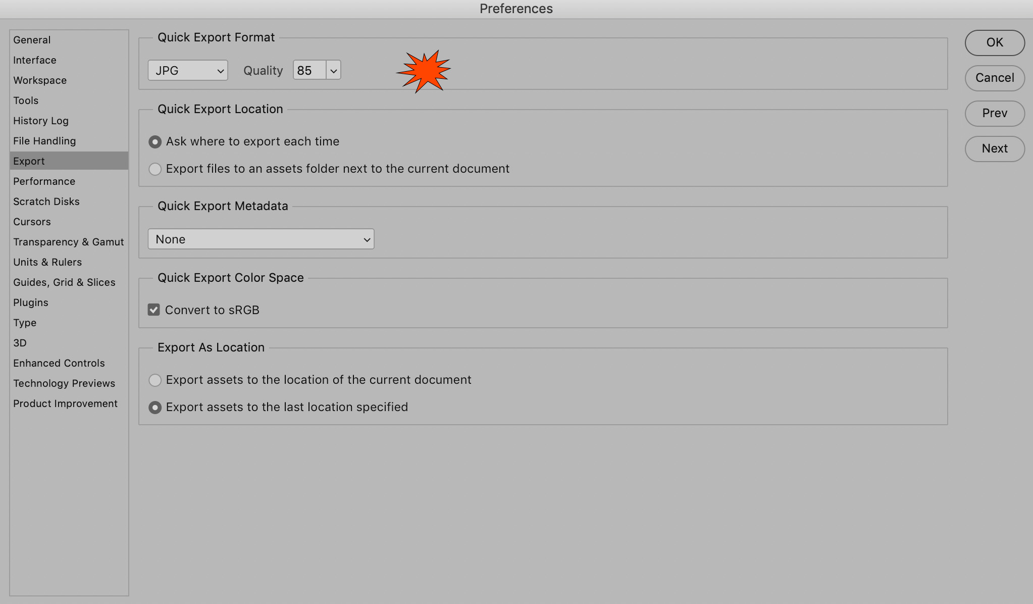 Prefs Interface